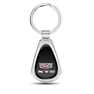 iPick Image for Cadillac XT5 Black Dome Chrome Metal Teardrop Key Chain, Official Licensed
