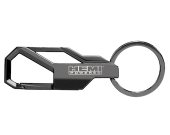 iPick Image for HEMI Powered Gunmetal Black Carabiner-style Snap Hook Metal Key Chain, Official Licensed