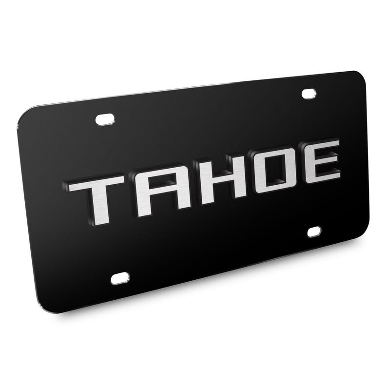 iPick Image for Chevrolet Tahoe 3D Nameplate Black Stainless Steel License Plate, Official Licensed afbeelding 2