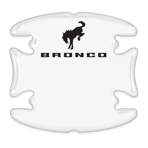 iPick Image for Ford Bronco Universal Car Door Handle Cup Protector Clear Decal Stickers, Pair, Official Licensed