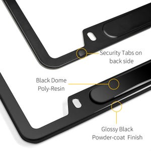 iPick Image for Dodge Challenger R/T Black Insert Black Stainless Steel License Plate Frame, Official Licensed image 5