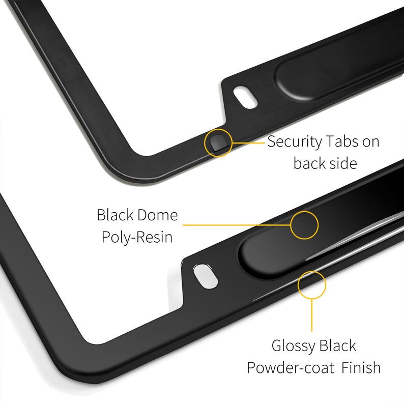 iPick Image for Dodge Challenger R/T Black Insert Black Stainless Steel License Plate Frame, Official Licensed image 5