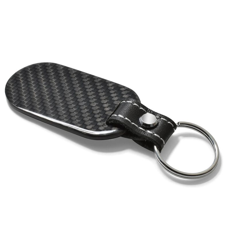 iPick Image for Dodge R/T Logo 100% Real Black Carbon Fiber Tag Style Key Chain, Official Licensed 画像 4