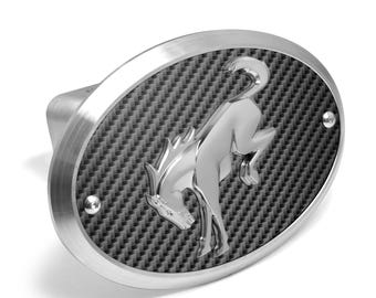 IPick Image Made For Jeep Gladiator 3D Logo On Carbon Fiber Look Oval Billet Aluminum 2" Tow Hitch Cover, Hitch Covers - Canada
