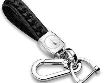 Imagen de iPick para llavero de cuero genuino negro estilo cuerda trenzada Chevrolet Corvette C8 Stingray, con licencia oficial