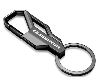 iPick Image made for Jeep Gladiator Gunmetal Black Carabiner-style Snap Hook Metal Key Chain, Official Licensed