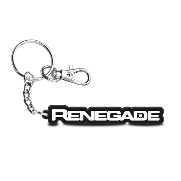 iPick Image for Jeep Renegade Custom Laser Cut with UV Full-Color Print Acrylic Charm Key Chain, Official Licensed