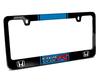 IPick Ford Mustang 50 Years License Plate Frame - Red White Blue Stripe Black Metal