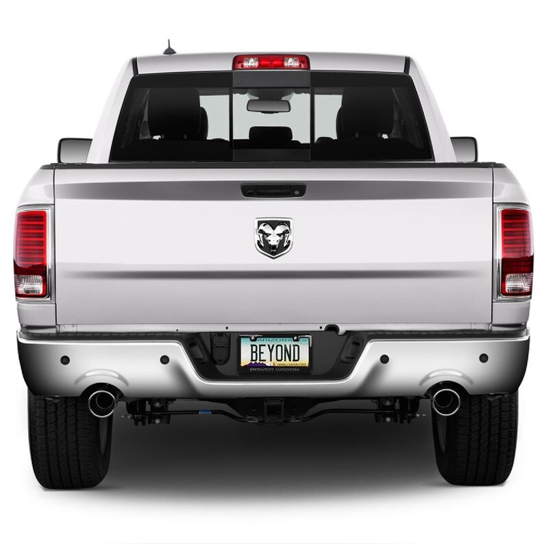 iPick Image for RAM Power Wagon 3D in Dark Gray on Real Carbon Fiber ABS Plastic License Plate Frame, Official Licensed image 4