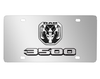Dodge Red Ram Logo On Carbon Stainless Steel License Plate Dodge Red Ram Logo On Carbon Stainless Steel License Plate