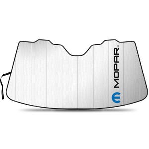 iPick Image for Mopar Logo Universal Fit Enforced Stand-Up Auto Windshield Sun Shade at Jumbo Size 57"x 31", Official Licensed