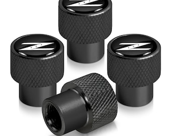iPick Image made for Nissan 350Z Z logo in Black on Black Aluminum Tire Valve Stem Caps, Official Licensed