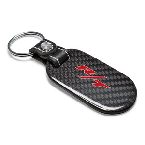 iPick Image for Dodge R/T Logo 100% Real Black Carbon Fiber Tag Style Key Chain, Official Licensed 画像 2