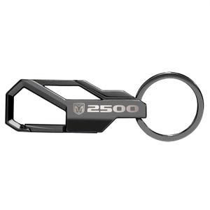 iPick Image for RAM 2500 Logo Gunmetal Black Carabiner-style Snap Hook Metal Key Chain, Official Licensed