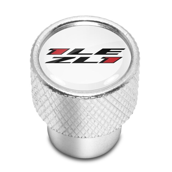 Chevrolet Black Logo Tire Valve Stem Caps - Shining Silver Aluminum - Set Of 4