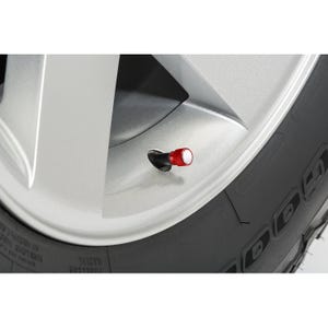 iPick Image for RAM 2019 up Logo in White on Red Aluminum Tire Valve Stem Caps, Official Licensed image 2