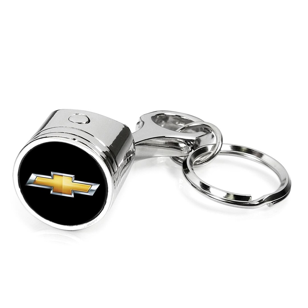Ipick Image for Chevrolet Golden Logo Engine Piston Style Chrome Metal ...