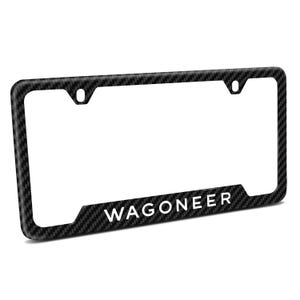 Jeep Wagoneer Black Carbon Fiber Texture ABS Plastic 50 States License Plate Frame, Licensed!