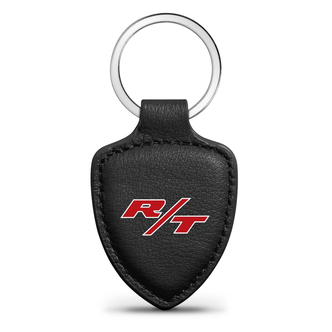 Ipick Image Made for Dodge R/T Logo Black Genuine Soft Leather Shield ...