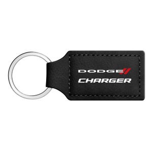 iPick Image for Dodge Charger Rectangular Black Leatherette Key Chain, Official Licensed