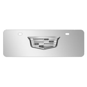 Cadillac Crest New 3D Logo Black Stainless Steel Auto License Plate - Car Beyond Store