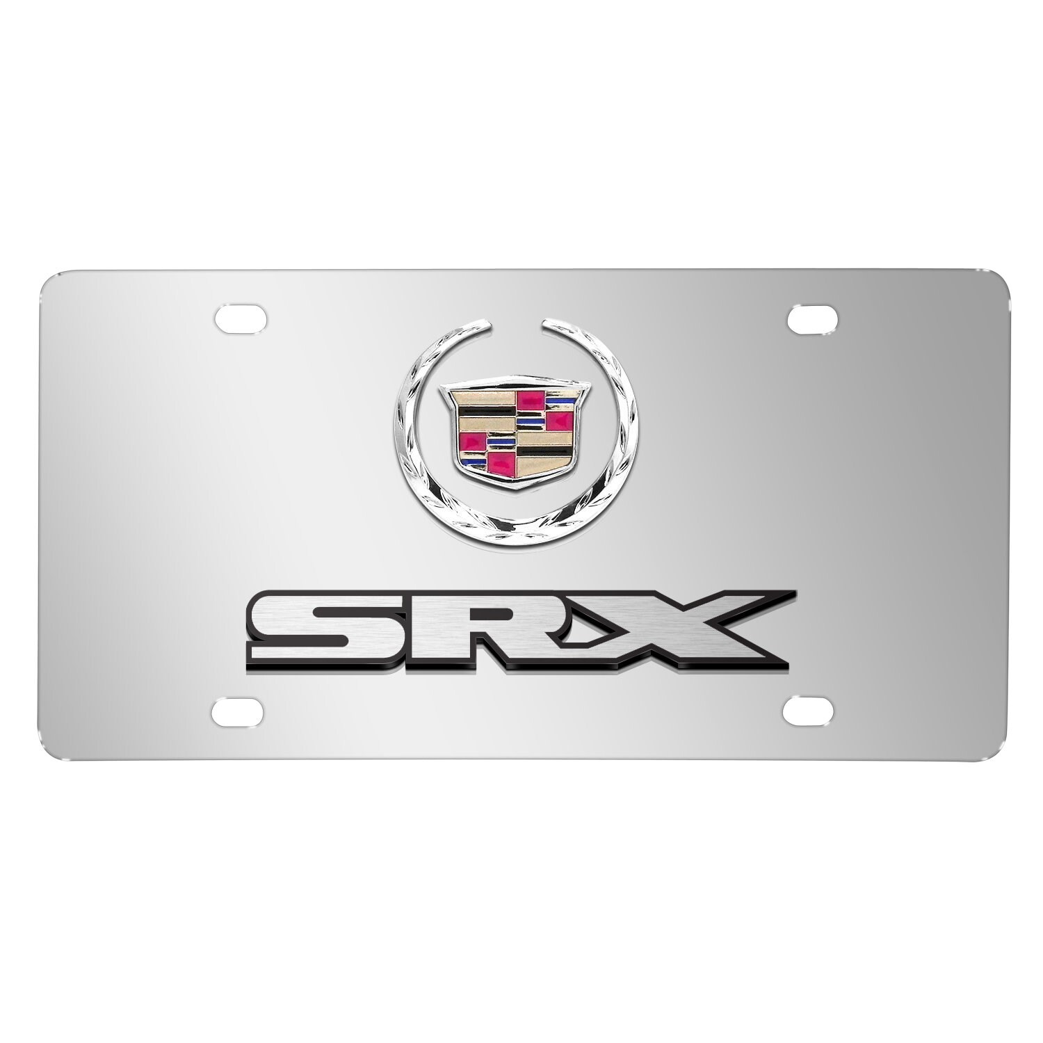 Ipick Image Made for Cadillac SRX 3D Dual Logo Mirror Chrome Stainless  Steel License Plate, Official Licensed - Etsy