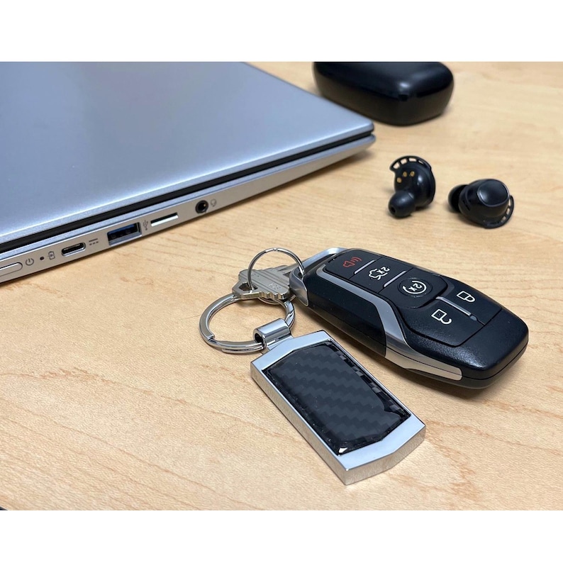 iPick Image for Acura Type-S Logo Real Black Carbon Fiber Chrome Metal Case Key Chain, Official Licensed image 3