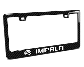 iPick Image for Chevrolet Impala in 3D on Real Carbon Fiber Finish ABS Plastic License Plate Frame, Official Licensed