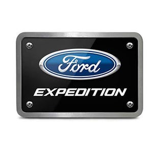 iPick Image for Ford Expedition UV Graphic Black Plate Billet Aluminum 2 x 2 inch Plug Tow Hitch Cover, Official Licensed image 2