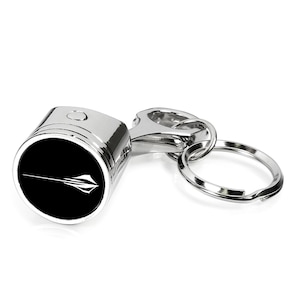 iPick Image for Chevrolet Corvette C8 Stingray Engine Piston Style Chrome Metal Key Chain, Official Licensed