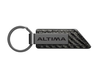 iPick Image for Nissan Altima Carbon Fiber Texture Black Metal Keychain