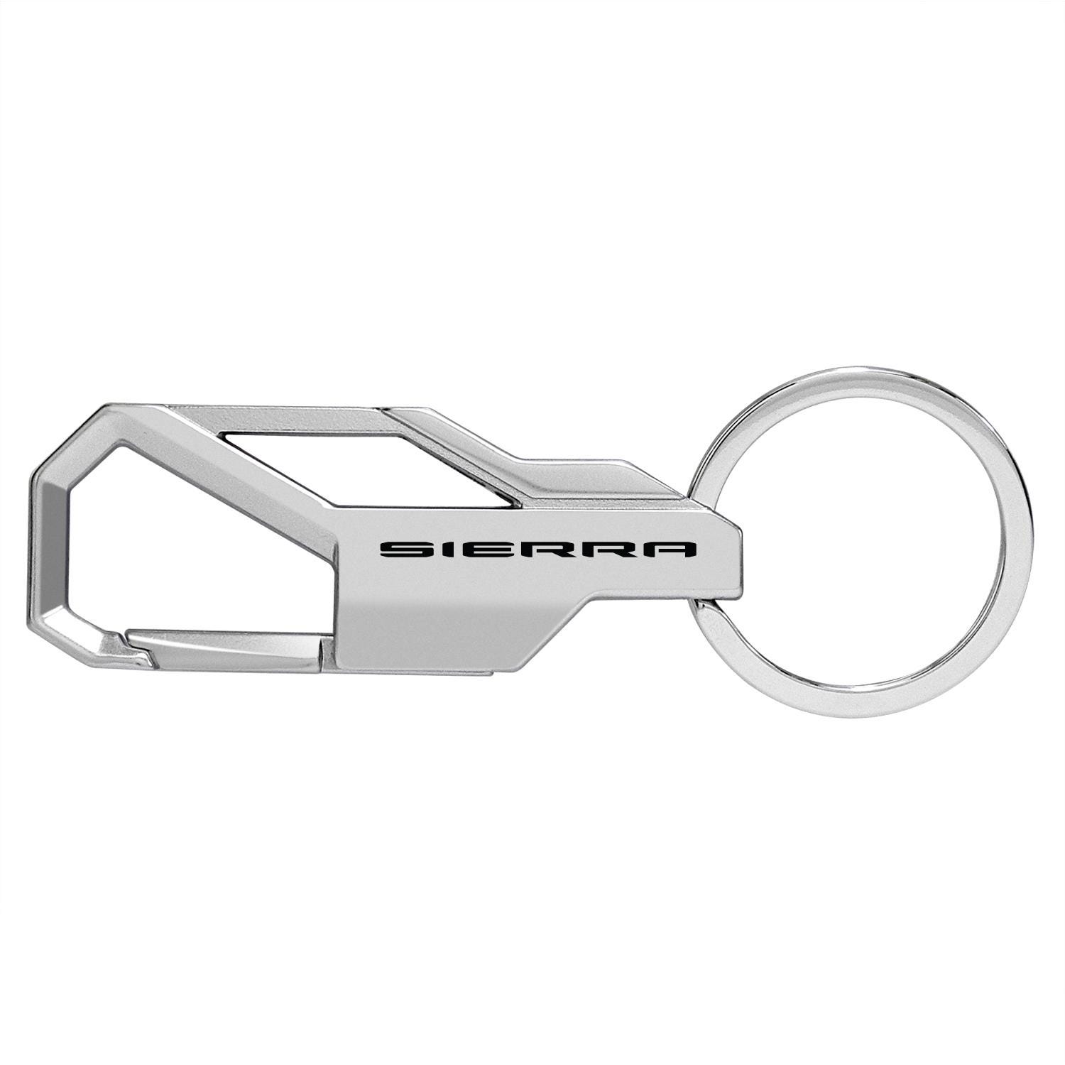 iPick Image made for GMC Sierra Silver Carabiner-style Snap Hook Metal Key Chain, Official Licensed
