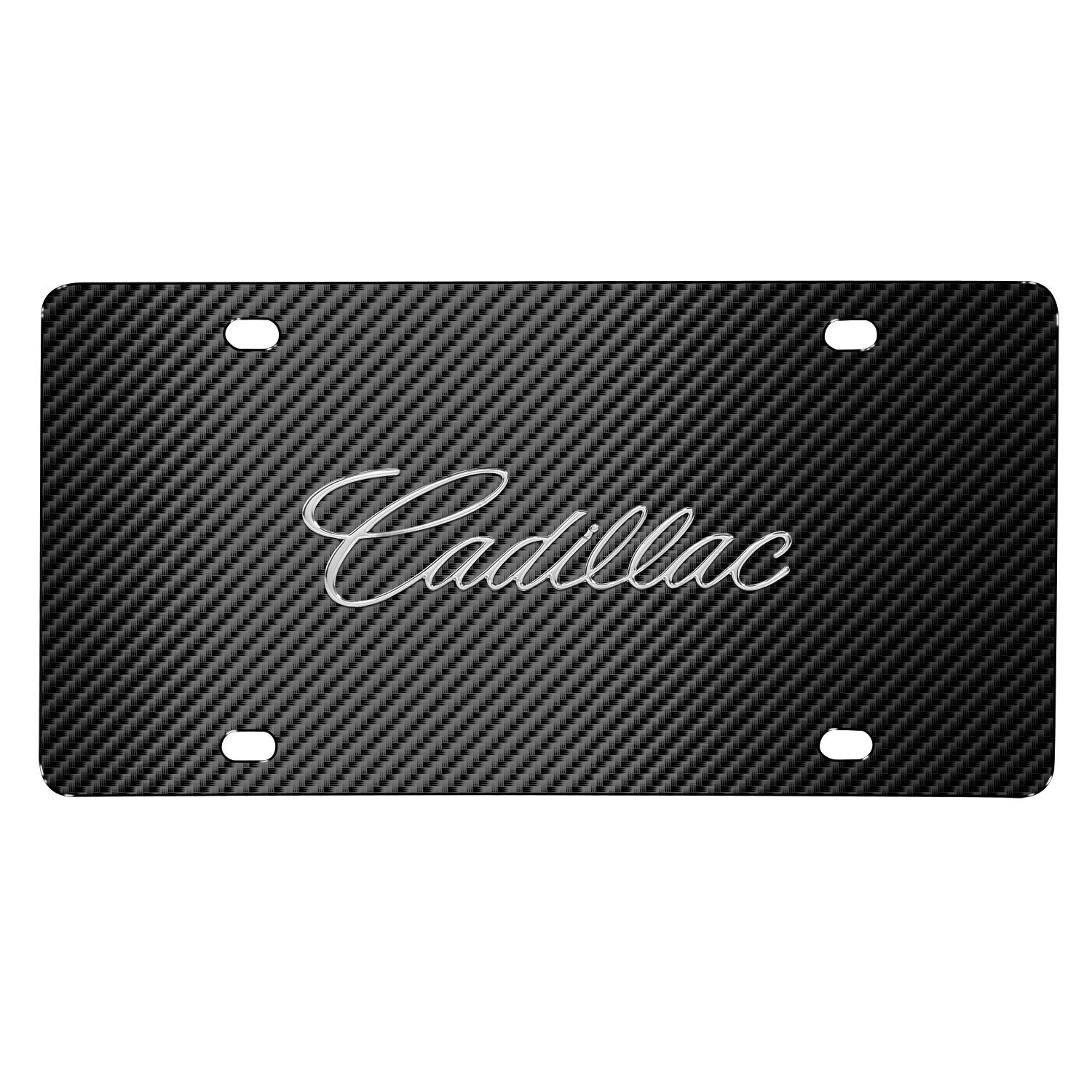 Ipick Image for Cadillac Script 3D Logo on Black Carbon Fiber
