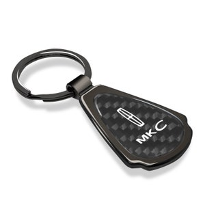 Black Leather & Carbon Fiber Key Chain Red Stitching Lincoln MKC Black Leather & Carbon Fiber Key Chain Red Stitching Lincoln MKC