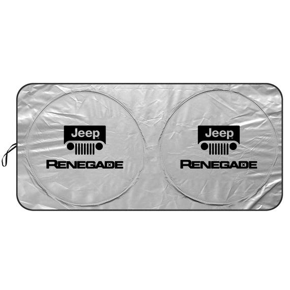 Foldable Reflective Windshield Sun Shade For Jeep – Silver Cloth, UV Block, Universal Fit