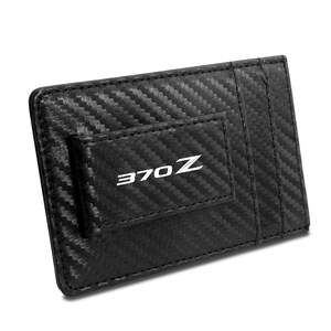 Imagen iPick hecha para Nissan 370Z Cartera delgada con tarjetero RFID de fibra de carbono negra, con licencia oficial