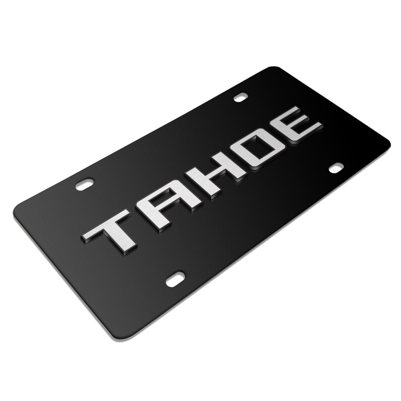 iPick Image for Chevrolet Tahoe 3D Nameplate Black Stainless Steel License Plate, Official Licensed afbeelding 3
