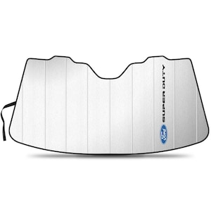 iPick Image for Ford Super-Duty Universal Fit Enforced Stand-Up Auto Windshield Sun Shade at Jumbo Size 57"x 31", Official Licensed