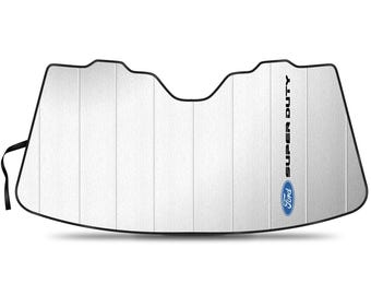 iPick Image for Ford Super-Duty Universal Fit Enforced Stand-Up Auto Windshield Sun Shade at Jumbo Size 57"x 31", Official Licensed