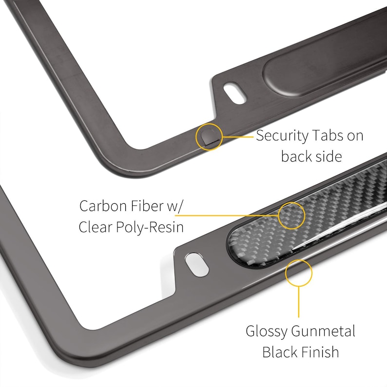 IPick Image Ford Bronco License Plate – 3D Chrome Logo On Black Carbon Fiber, Stainless Steel, USA Made - View #6