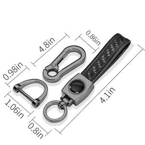 iPick Image para Chevrolet Corvette C8 Stingray Correa de fibra de carbono negra auténtica Llavero con gancho negro metalizado, con licencia oficial imagen 5