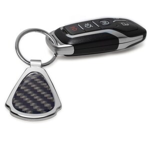 iPick Image for Honda Red Logo Civic Type-R Real Carbon Fiber Chrome Metal Teardrop Key Chain, Official Licensed image 4