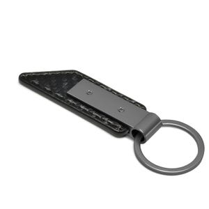 iPick Image for Acura RDX Black PU Leather Carbon Fiber Texture Strap Black Metal Bar Key Chain, Official Licensed afbeelding 4