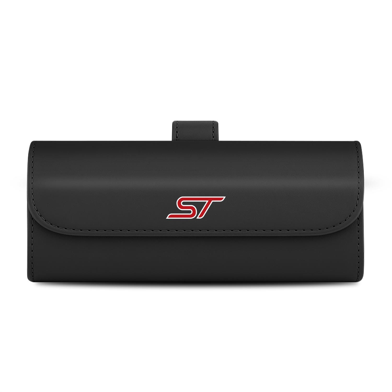 Ford ST Black Leather Sunglass Case Car Sun Visor Mount Clip, Licensed!