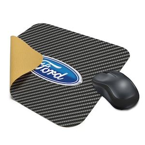 Imagen de iPick para alfombrilla de ratón con textura de fibra de carbono negra y logotipo de Ford para juegos y oficina, con licencia oficial. imagen 2