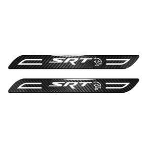 Dodge SRT Hellcat Black Blade Style Real Carbon Fiber 2 Pcs Universal Door-Sill-Step Protector Guard Decal, Licensed!