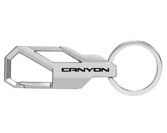 iPick Image for GMC Canyon Silver Carabiner-style Snap Hook Metal Key Chain, Official Licensed