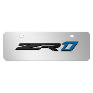IPick Image GMC 3D Inlay Red Logo Chrome 12x4 Half-Size Stainless Steel License Plate – Black Accent