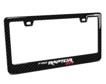 iPick Image for Ford F-150 Raptor SVT Black Real 3K Carbon Fiber ABS Plastic License Plate Frame, Official Licensed