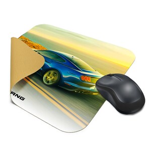 iPick Image for Ford Mustang Blue Car Graphic PC Mouse Pad for Gaming and Office, Official Licensed image 2